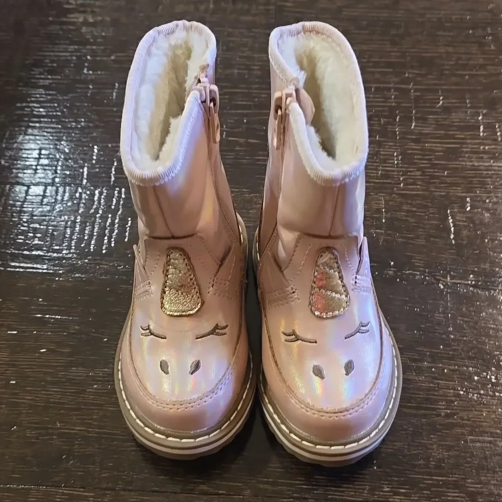 Toddler Girls' Isla Unicorn Zipper Slip-On Winter Boots - Cat & Jack Pink Size 5